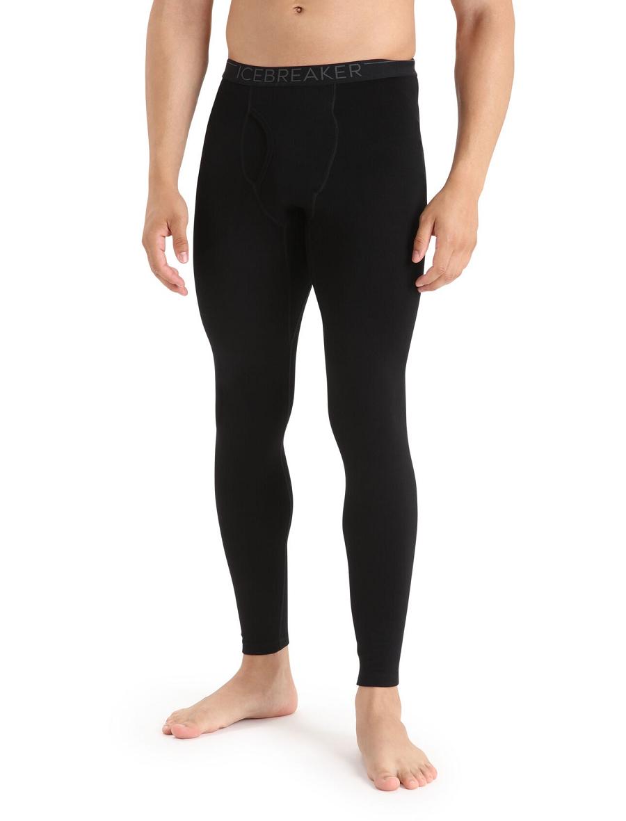 Base Layers Icebreaker Merino 260 Tech Thermal Leggings With Fly Męskie Czarne | PL 1556ZUTG